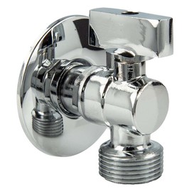 Tecuro Elbow 1/2 Inch x 3/4 Inch Mini Ball Valve – Chrome – with Wall Rosette