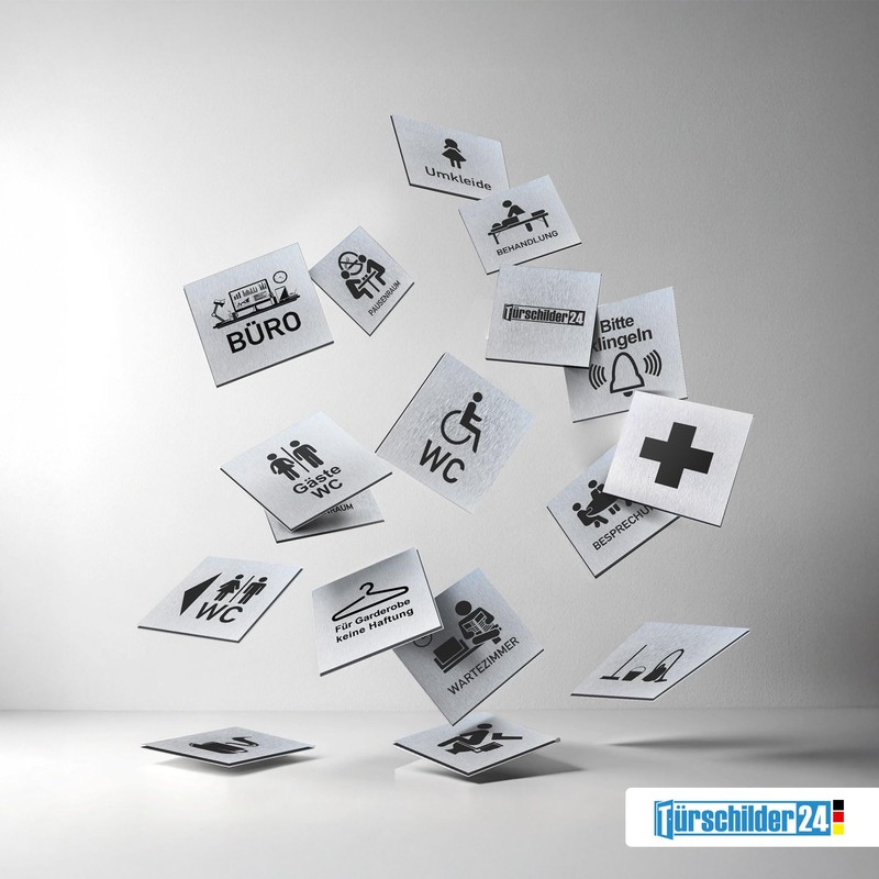 Türschilder24 Aluminium Dibond Door Sign 120 x 120 x 3