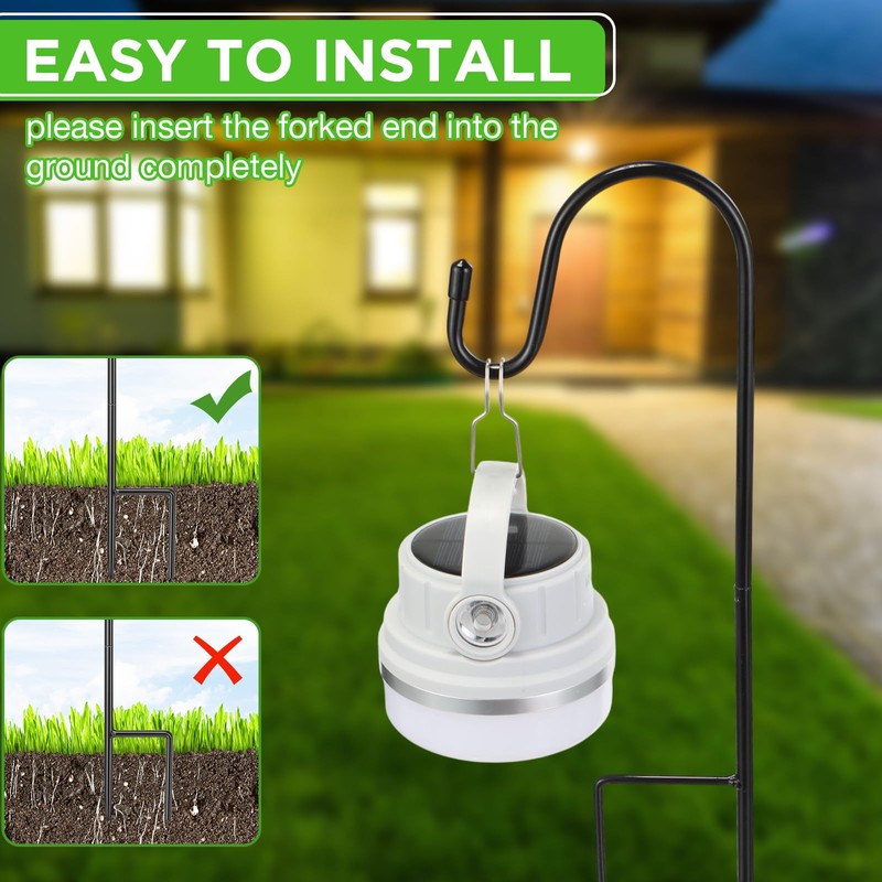Hicarer 24 Pack 15 Inch Shepherds Hooks Outdoor Plant Hanger