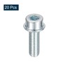 sourcing map M8x25mm Flanged Socket Head Cap Screws, 20pcs 8.8