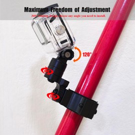 Aeloifft Multi-Adjustable UTV ATV Camera Mount for 1'' 1.5'' 1.75'' 2'', Roll Bar Roll Cage Action Camera Mount Clamp Compatible with GoPro Hero, SJ, DJL, Insta360(Black)