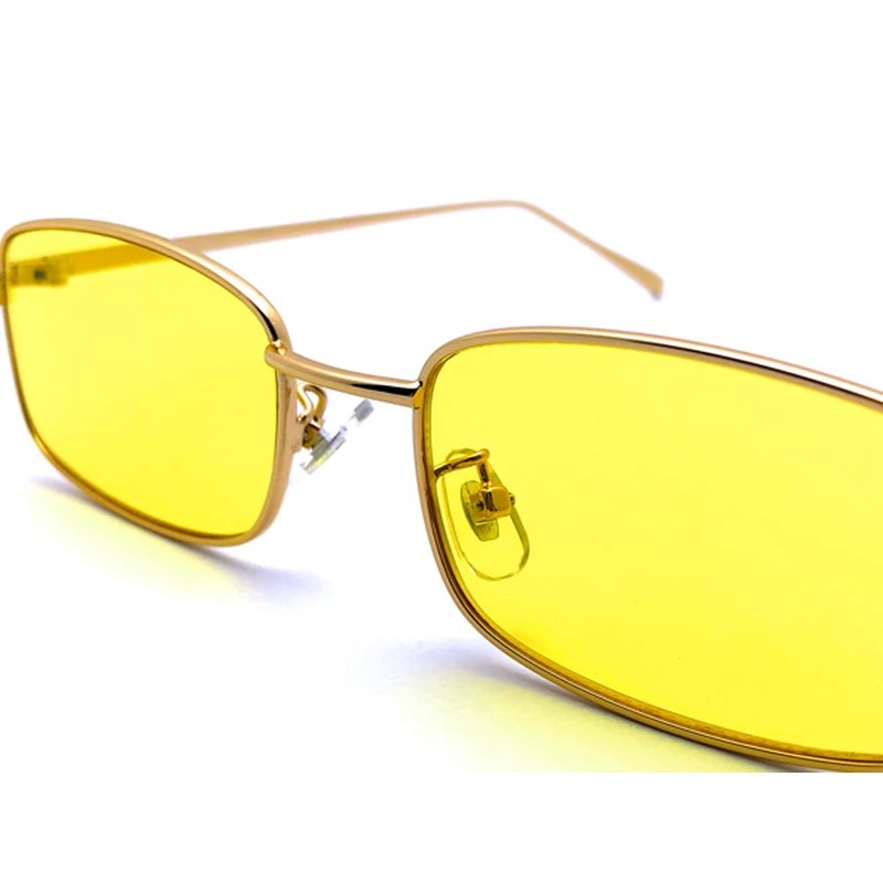 SPEED ADDICT METAL SQUARE SUNGLASS for Japan, Gold × YELLOW