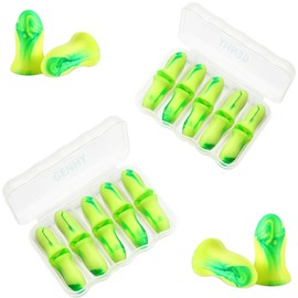 Ear Plugs for Sleeping,GENHY Ultra Soft Foam Earplugs,Ear Canal Curve Design Effective Noise Reduction, Suitable for Sleeping/Snoring/Study/Decoration (Gradient Green, Medium)
