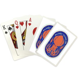 Lantern Press Whidbey Island, Washington, Dockside Series, Squid, (52 Playing Cards, Poker Size Card Deck with Jokers)