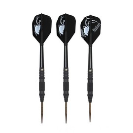LaserDarts Widow Movable Point Tungsten Steel Tip Darts Knurled Barrel 25Gram Black