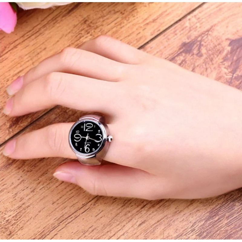 Dtup Anillo Reloj Mini Real Elegante Miniatura Ringwatch Novedad