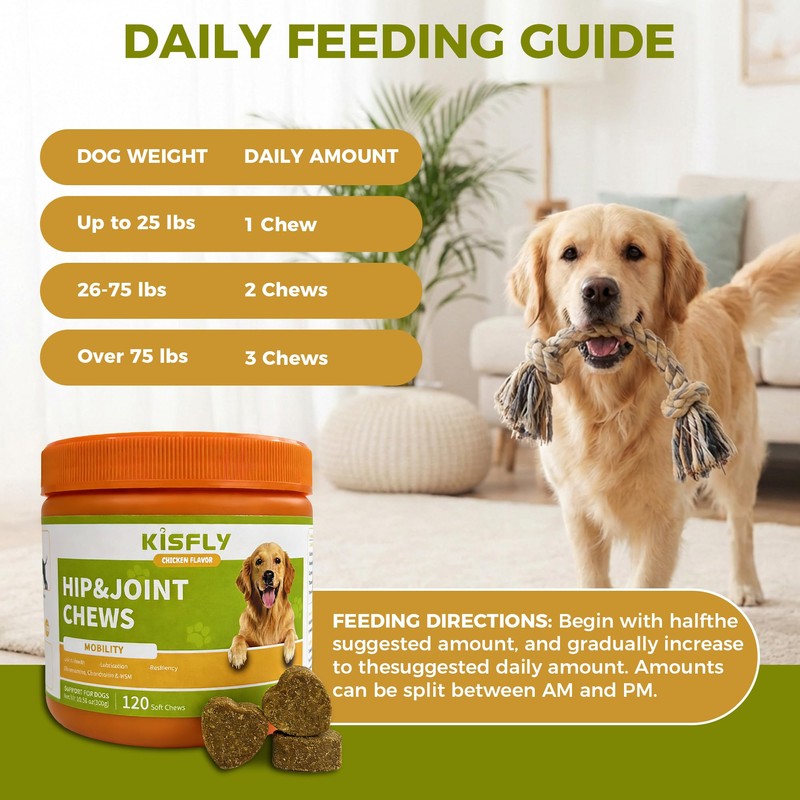 KISFLY Hip & Joint Chews for Senior Dogs – Advanced