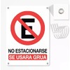Señalamiento Letrero No Estacionarse Se Usara Grua 26 X 35cm