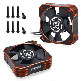 35 RC Motor Cooling Fan,21000RPM ESC Heatsink for 1/10 1/12 1/8 RC Car 3650,3660,3670 Brushless Motor (2 Pack Black+Orange)