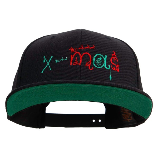 e4Hats.com Artistic Xmas Logo Embroidered Wool Blend Prostyle Snapback -