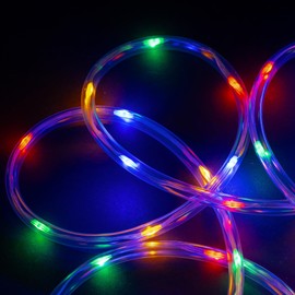 West Ivory 100ft Colorful 8-Mode LED Rope Light, Outdoor Waterproof Accent Lighting, Remote Control Included, ETL Certified w/Clear Flexible PVC Tube, Backyard, Holiday Christmas Lights, Ambient Décor
