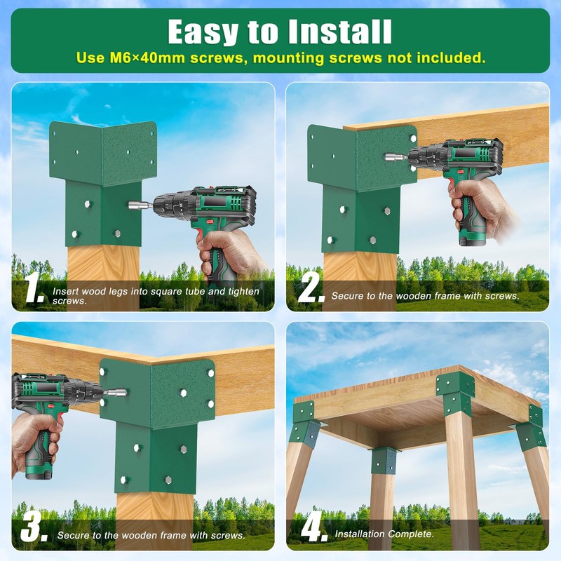Dolibest Heavy Duty Deer Stand Brackets, 4x4 Deer Blind Brackets,