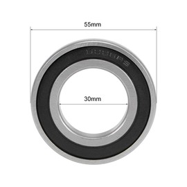 sourcing map Pack of 2 Grooved Ball Bearings 6006-2RS Z2 Double Shielded Carbon Steel 30 mm x 55 mm x 13 mm