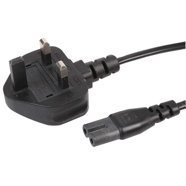 Pro Elec PEL00809 UK mains Plug to C7 Lead, Black,