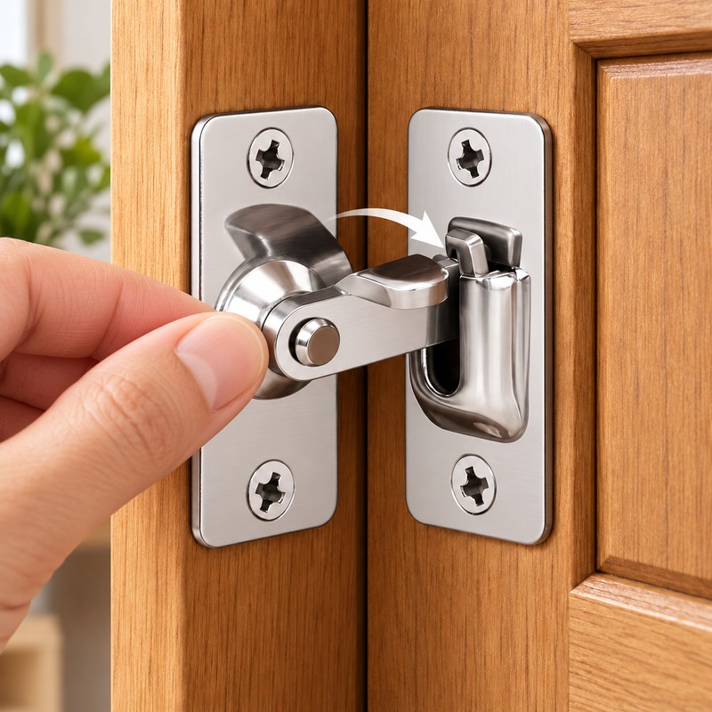 90° Stainless Steel Door Latch for Right-Angle Locking – Flip