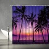 YSATNSFT Ocean Beach Sunset Shower Curtain Tropical Palm Tree Dusk
