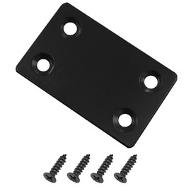 Murtenze 10 Pack Black Stainless Steel Mending Plates for Wood, Flat Straight Brace Brackets 1.5 x 2.36 Metal Brackets for Wood, Corner Braces for Furniture with Screws