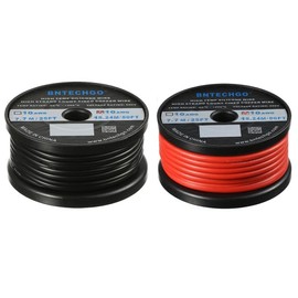 BNTECHGO 10 Gauge Silicone Wire Spool Red and Black Each 50ft Flexible 10 AWG Stranded Tinned Copper Wire