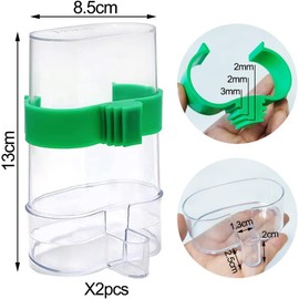 Walquicks 2 Pcs De Alimentador Automático De Alimentos para Pájaros, Dispensador De Botellas De Agua, Jaula para Pájaros, Accesorio para Pájaros, Contenedor De Botella para Hámster, Loro, Periquito