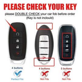 Montague Key Fob Cover for Nissan with Keychain Accessories, Premium Soft TPU Full Protection Key Case for 2023 2024 Pathfinder Rogue Kicks 2025 Smart Key Protector (4 Buttons, Pink)