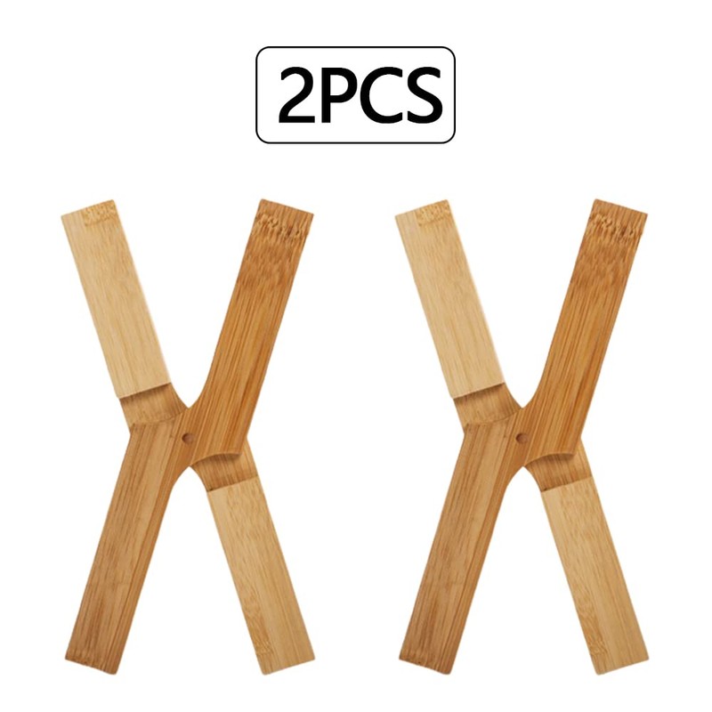 Pamtns Pack of 2 Foldable Bamboo Pot Coasters Heat Resistant