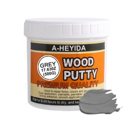 Gray Wood Filler Repair Kit - Paintable, Stainable Wood Putty for Restore Cracks and Holes on Wooden Floor Furniture, Vinyl, Laminate, Veneer, Cabinet