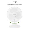HOLMES 12" Table Fan, 75° Oscillation, 3 Speeds, 15° Adjustable