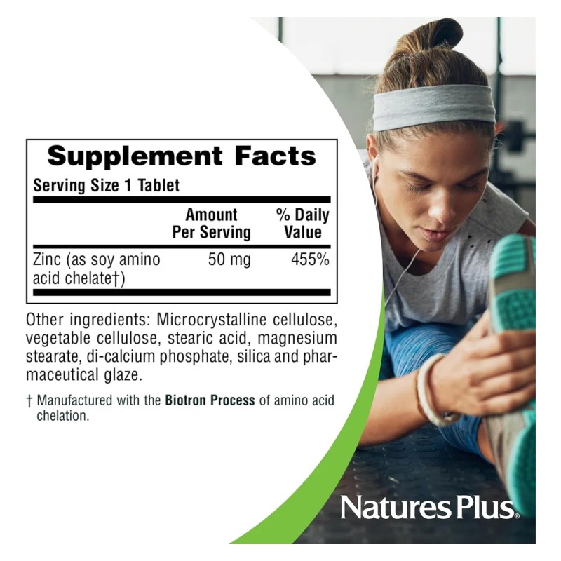 Natures Plus | Zinc 50 Mg, 90 Tabletas