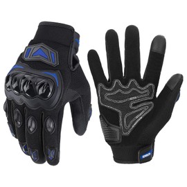 KEMIMOTO Motorcycle Gloves for Men, Touchscreen Cycling Gloves for Outdoor Sports On-Road/Off-Road/Mountain Motorcycle Motorcross Motorbike Dirt Bike Bicycle Racing ATV UTV, XL, Blue