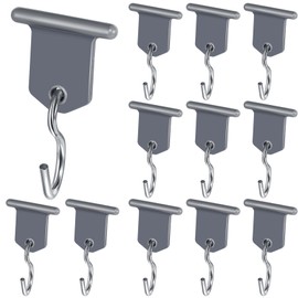 QIYILE RV Awning Hooks, Camping Awning Hooks, Portable Piping Rail Hooks, Accessories, Hanger for Motorhome, Caravan, Pack of 12