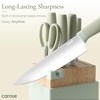 CAROTE Kitchen Knife Set with Block and Sharpener, Dishwasher Safe