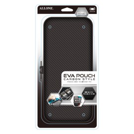 Allone ALG-NS2EVBK Carbon Style EVA Pouch for Switch 2, Black x Black, 5.7 x 1.6 x 11.8 inches (14.5 x 4 x 30 cm), Compatible with Switch 2, Easy to Carry, Protects from Scratches and Dirt, Double