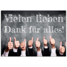 A4 XXL Thank You Card Thumbs High with Envelope – Elegant Folding Card for All Occasions such as Birthday, Wedding, Anniversary, Help Thank You Card from BREITENWERK