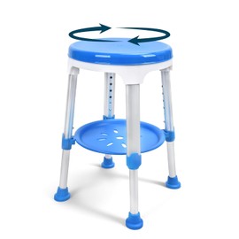 Swivel Shower Stool for Inside Shower - Height Adjustable Shower Seat for Elderly and Disabled - 400 lbs Heavy Duty Shower Chairs for Seniors, HDB-797E