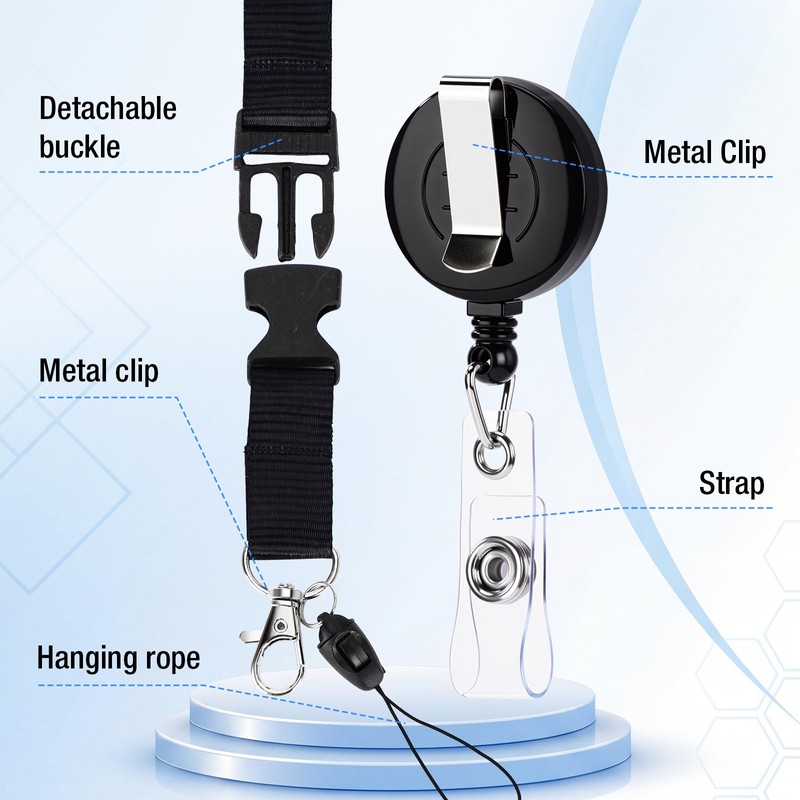 Geyoga 35 Pcs Badge Holders Kit Lanyards for ID Badges
