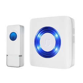 Yarazora Wireless Chime, Entrance Chime Doorbell, LED Presentation Light, 0-110db, 5 Levels of Volume Control, 58 Songs Selection, 400M Wireless Range, Waterproof, Dustproof, Call Chime Set, 1