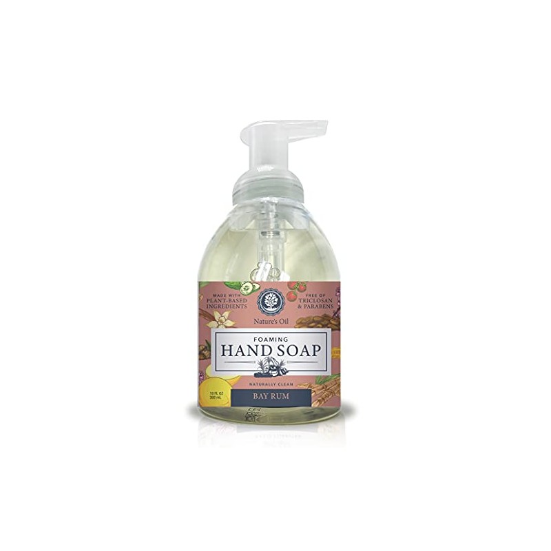 Nature's Oil Foaming Hand Soap, Bay Rum, 10 Fluid Ounces