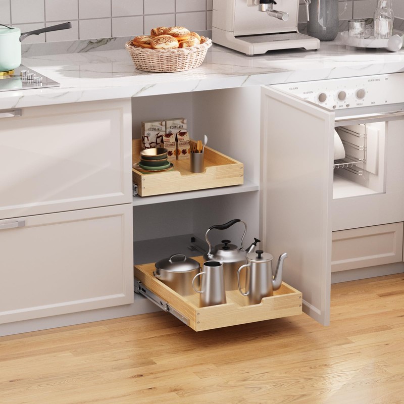 Sikarou Wood Pull Out Cabinet Organizer 14" W x 21"