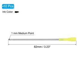 PATIKIL 10pcs 0.5mm Pen Ink Refills, Medium Point, Metal Pen Writing, Office Black