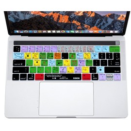 XSKN Ableton Live English Shortcut Silicone Keyboard Skin Cover for 2016 2017 2018 Touch Bar MacBook Pro 13 (A1706 A1989 A2159) & MacBook Pro 15 (A1707 A1990), US EU Layout