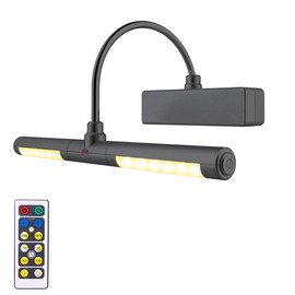 LUXSWAY Picture Light Battery Powered, Wireless Painting Lights with Remote, 3 Modes Brightness Art Display Lighta, 8.9 Inch Rotatable Light Head and Timer Off for Painting Poster Portrait -Small