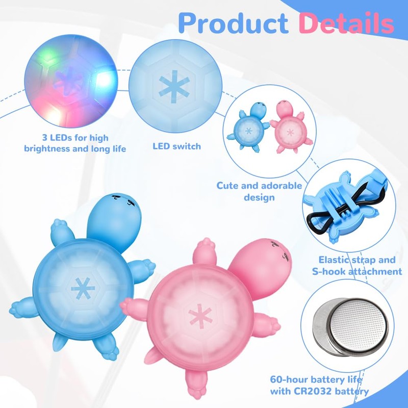 Editbar Pack of 2 Kids Scooter Light - Colourful LED
