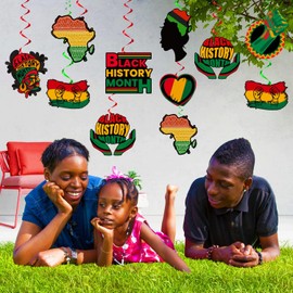 Black History Month Decorations Hanging Swirls Black History Decorations African BHM Party Supplies for Indoors and Outdoors Black History Month Decor Hanging Ceiling Streamers