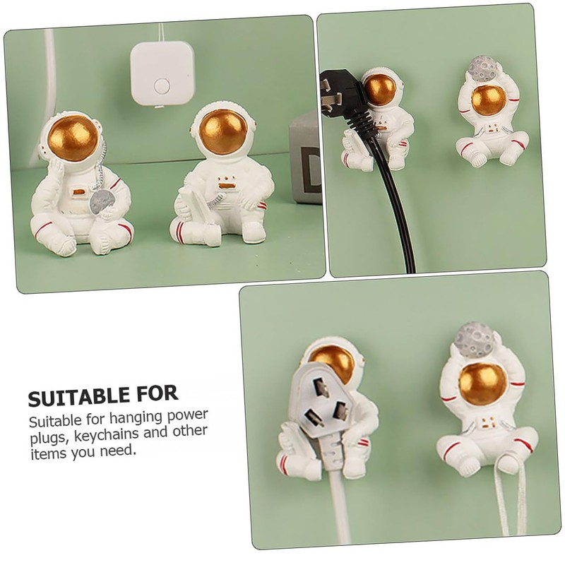 ABOOFAN 2Pcs Creative Cartoon Wall Hooks Adornment Power Plug Hooks
