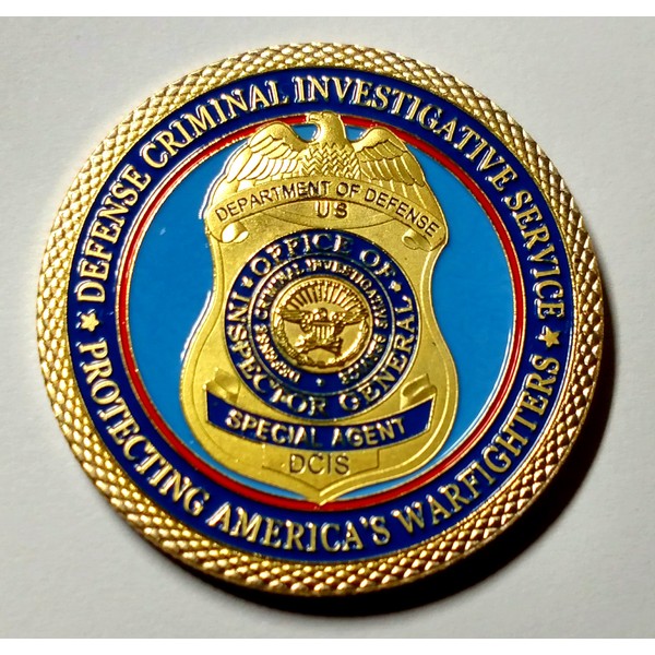 DCIS Defense Criminal Investigative Service DOD Special Agent Colorized Challenge Art Coin