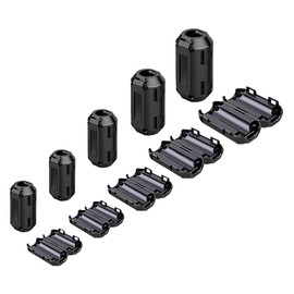 Ferrite Core Inner Diameter: Φ0.14 inches (3.5 mm), Φ 0.2 inches (5 mm), Φ 0.3 inches (7 mm), Φ0.3 inches (9 mm), Φ 0.5 inches (13 mm), 15 Pieces, Set, Cable, High Frequency Noise Filter, Patchin Core