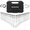 WORKPRO 22-Piece Ratcheting Wrench Set 180-degree flex head 72 Teeth