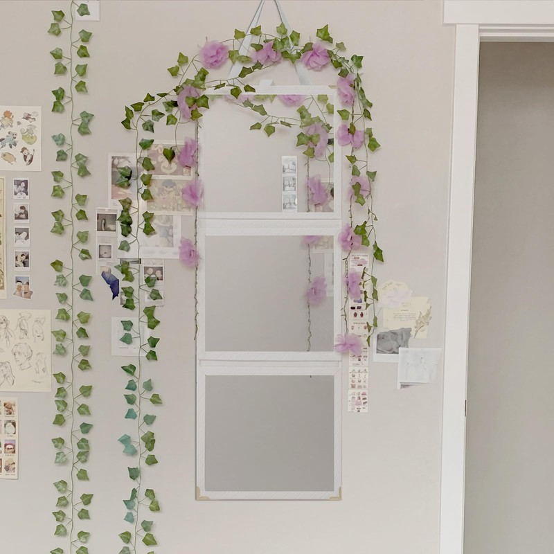 Bucherry 33x13'' Full Length Dorm Classroom Mirror Foldable Hanging Mirror