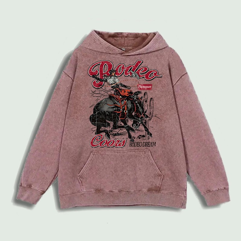 Rodeo Cowboy Graphic Hoodie 100% Cotton US Warehouse 6 ColorsColor: