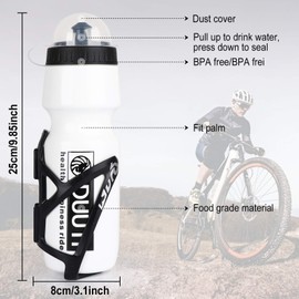 HASAGEI Bike Water Bottle Cage and 25oz Premium BPA Free Sports Bottle, Bike Water Bottle Set Lightweight Bike Bottle Holder for Road, Mountain bike. Essential for Riding